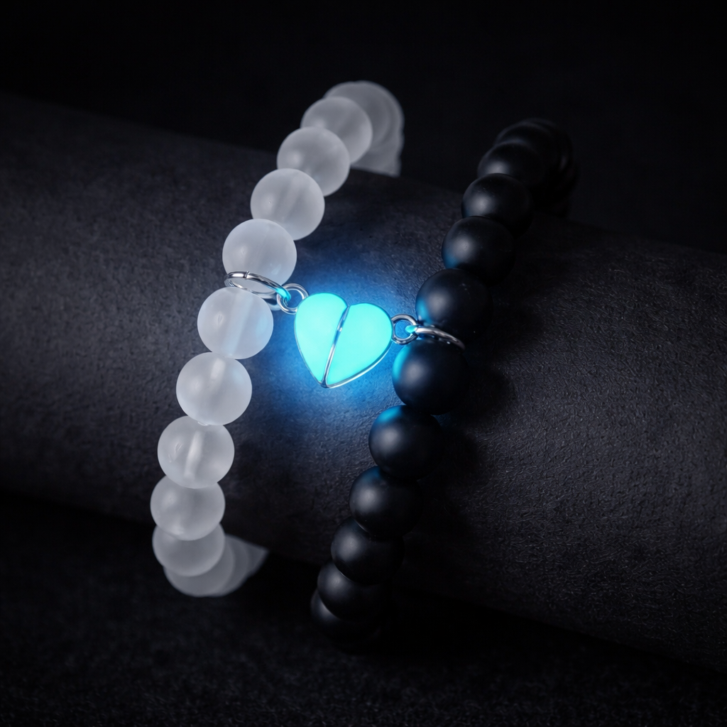 Pulseras de Pareja Magnéticas de Corazón Luminosas