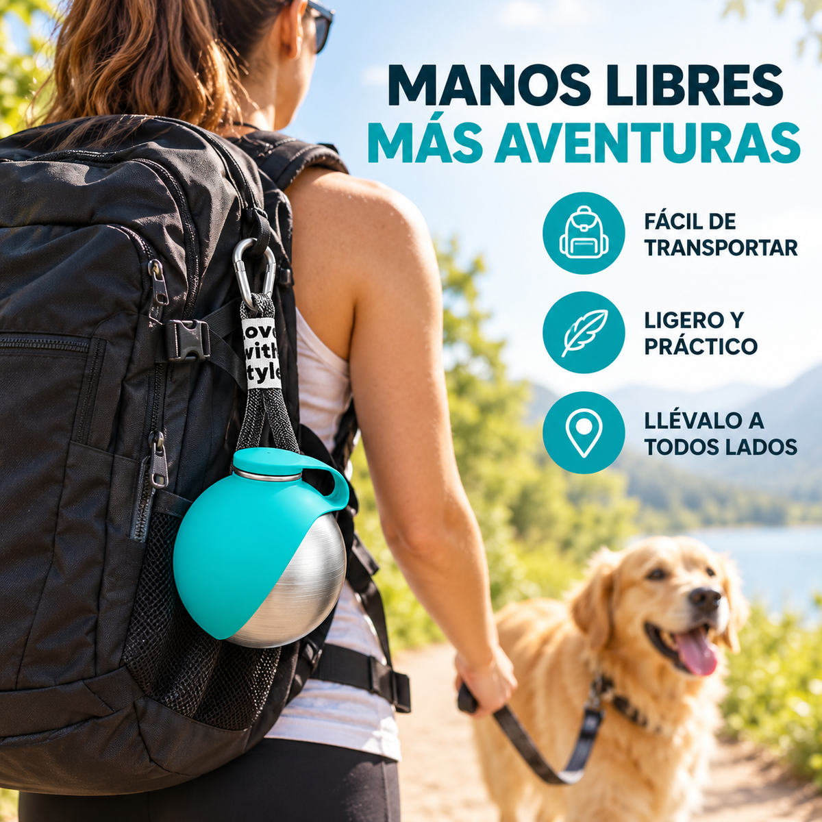 Bebedero Portátil 2 en 1 para Perro Rovian Pets