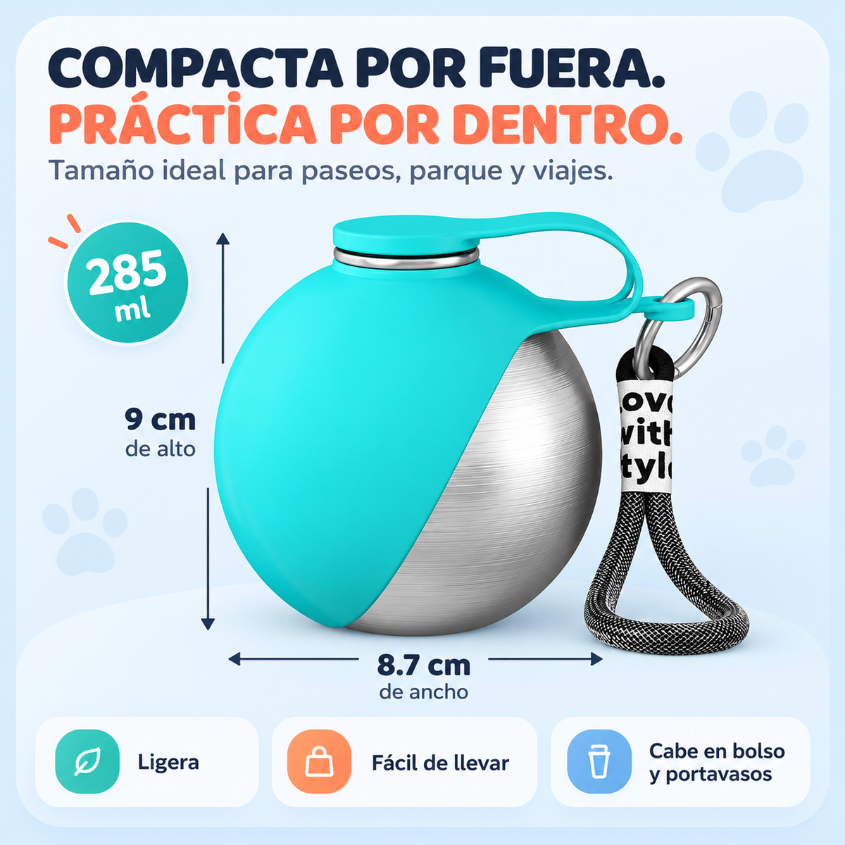 Bebedero Portátil 2 en 1 para Perro Rovian Pets