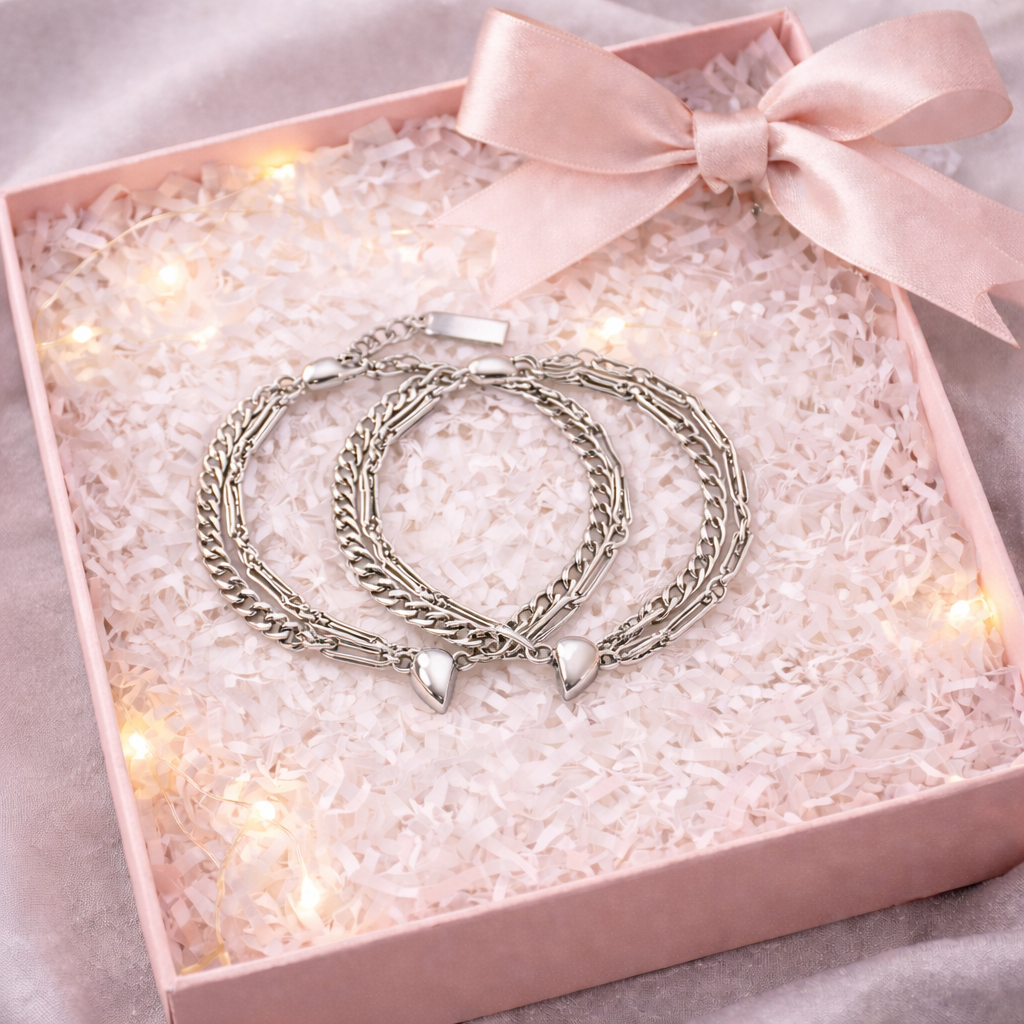 Pulseras de Pareja Magnéticas de Corazón