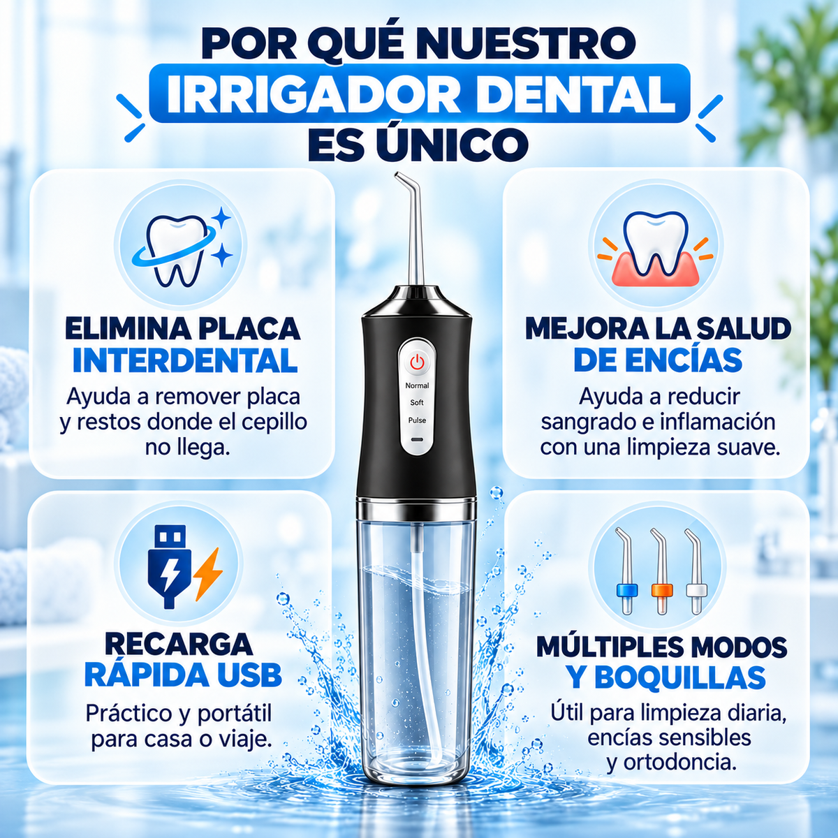 Irrigador Bucal Portátil - Limpieza y Salud