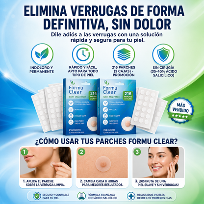 FormuClear™ Parches para eliminar Verrugas 2x1