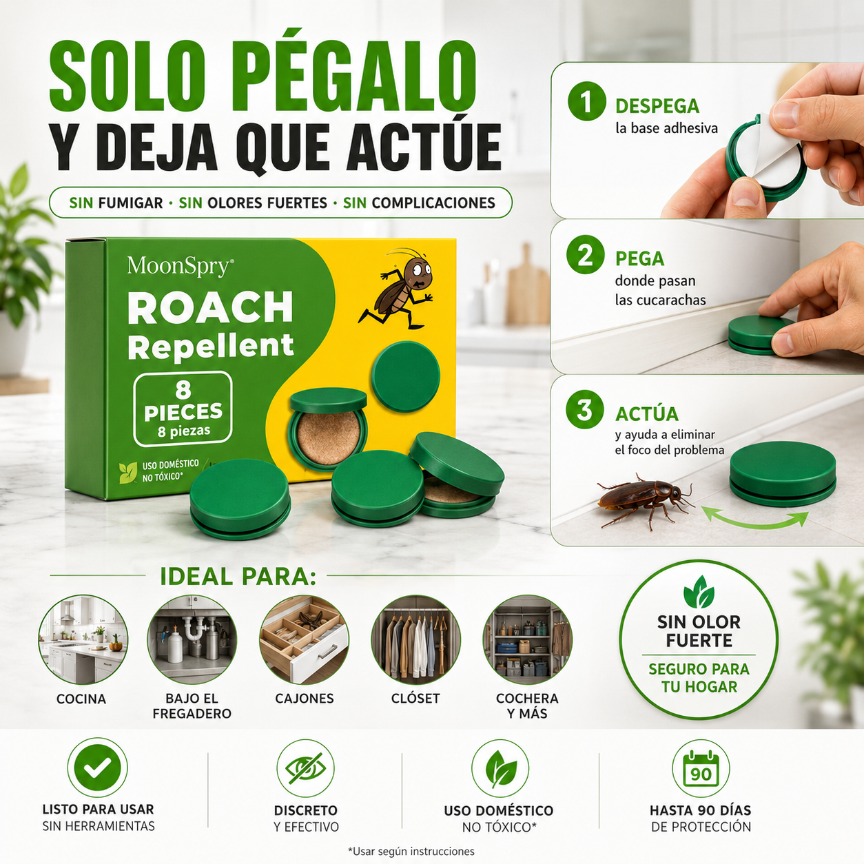MoonSpry™ Elimina Cucarachas Desde el Nido y Protege tu Hogar por 90 Días