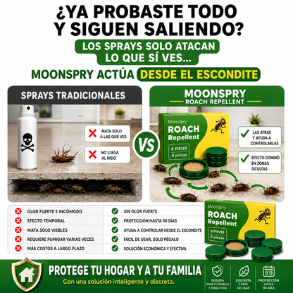 MoonSpry™ Elimina Cucarachas Desde el Nido y Protege tu Hogar por 90 Días
