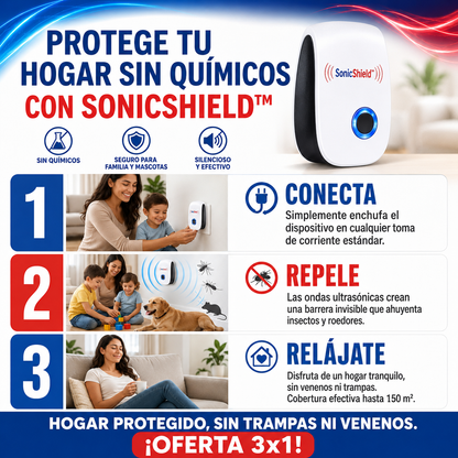SonicShield™ Repelente Ultrasónico Antiplagas para el Hogar